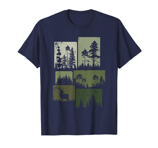 Trees Wildlife Nature Outdoor Vintage Forest T-Shirt