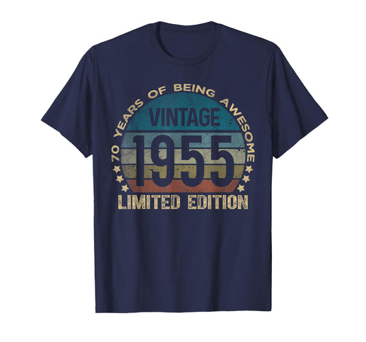 70 Year Old Gifts Vintage 1955 Limited Edition 70th Birthday T-Shirt