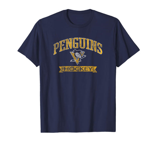 Pittsburgh Penguins Vintage Hockey Black Officially Licensed T-Shirt