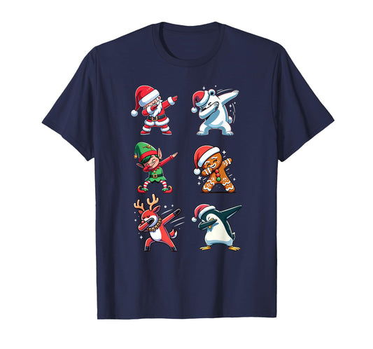 Dabbing Santa Deer Elf Penguin Polar Bear Dab Christmas T-Shirt