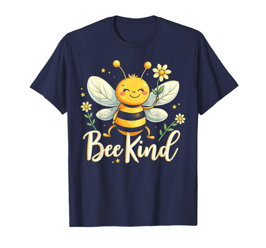 Bee Kind Cute bee with Flower Kindness T-Shirt