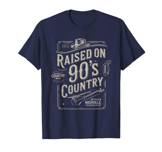 Raised on 90s Country Shirt Womens Music Cowgirl Cowboy T-Shirt