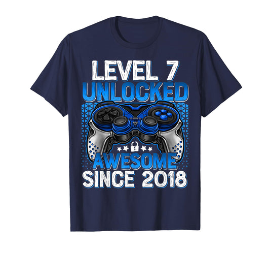 Level 7 Unlocked 7 Year Old Gifts For Boys 7th Birthday Boy T-Shirt
