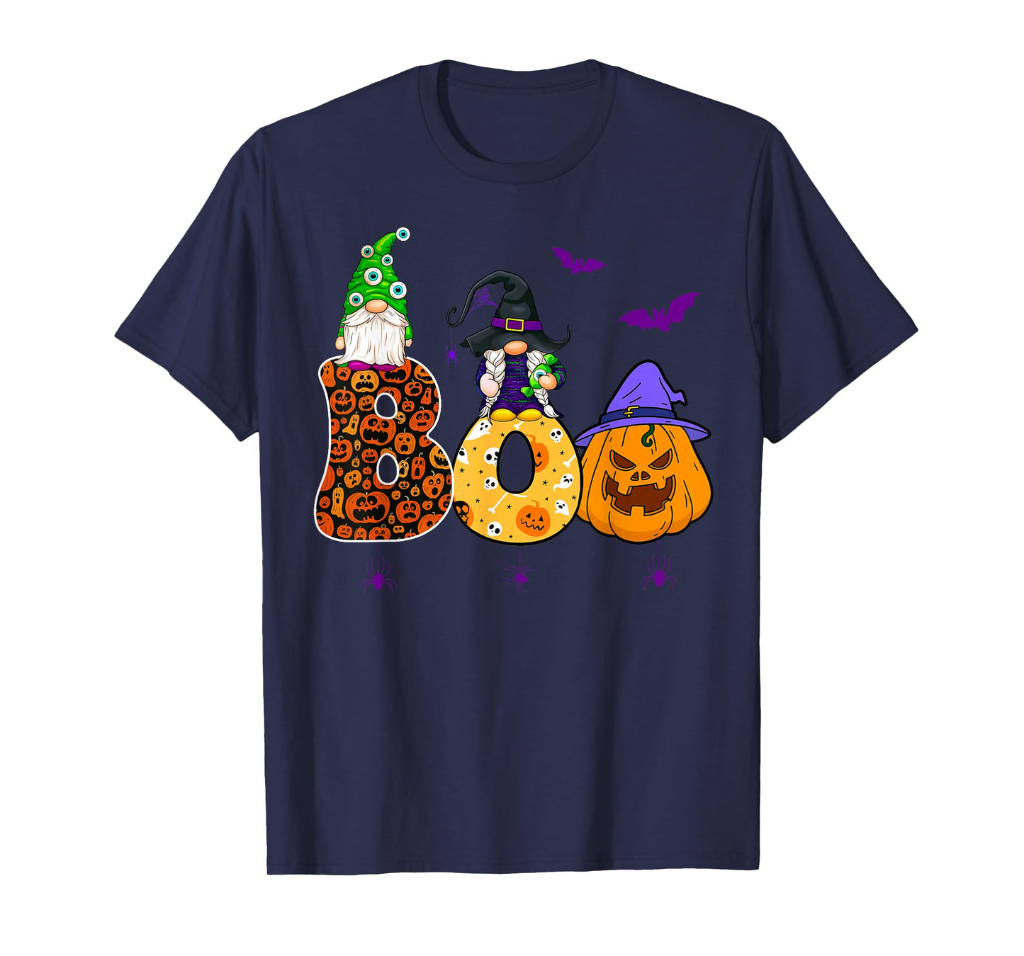 Funny Boo Witch Gnome Pumpkins Happy Halloween Costume T-Shirt
