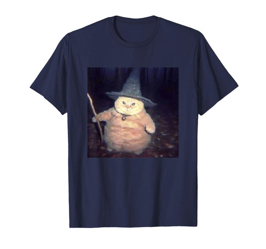 Vintage Witch Cat Peekaboo Halloween Funny Cat Meme Weird T-Shirt