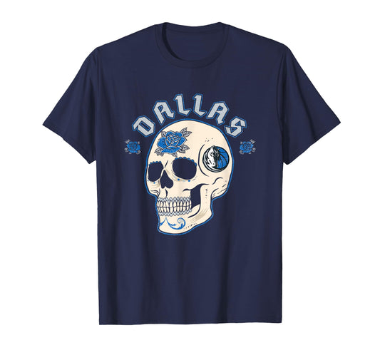 NBA Dallas Mavericks Halloween Floral Skull T-Shirt