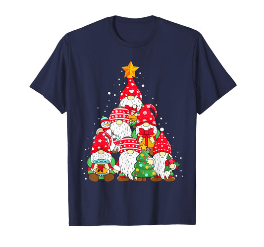 Christmas Gnome Shirt for Family Pajamas Gnome Xmas Tree T-Shirt