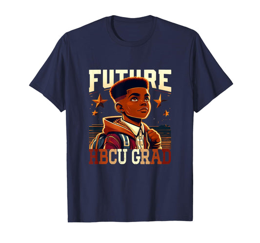 Future HBCU Grad kids Black Boys Afro Black History Month T-Shirt