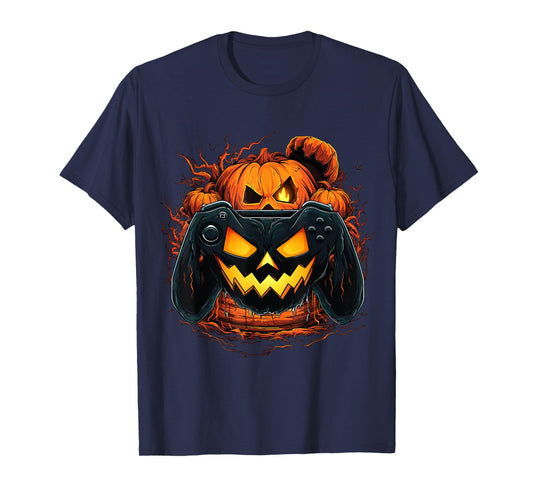 Halloween Shirt Gamer Gaming Pumpkin Boys Halloween Costume T-Shirt