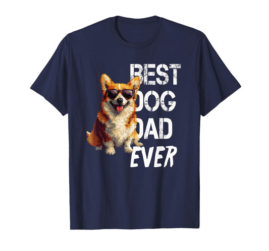 Mens Corgi Dog Lover Vintage Best Corgi Dad Father's Day T-Shirt