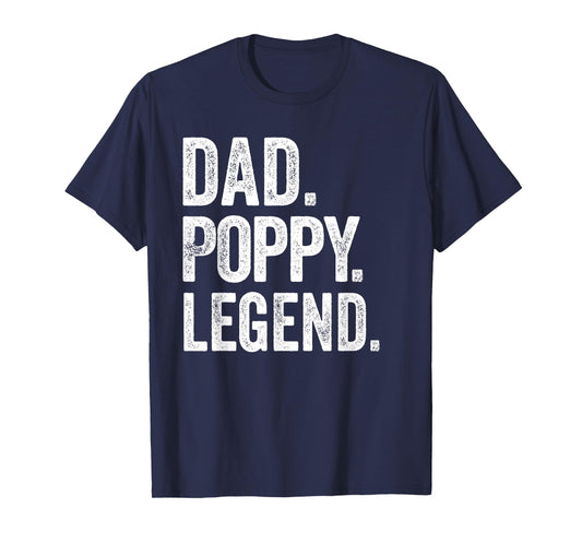 Dad Poppy Legend - Vintage Distressed Bold Poppy Graphic T-Shirt
