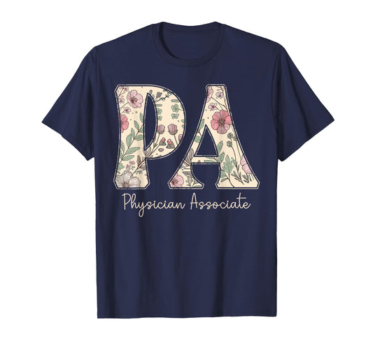 Boho Floral PA Physician Associate Week Gift Vintage Flower T-Shirt