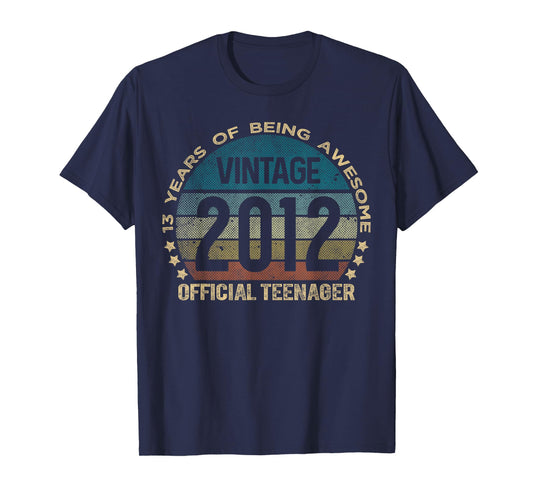 Retro Birthday Shirts For Men and Women 2025 HH Official Teenager 13 Year Old Gifts Vintage 13th Birthday T-Shirt