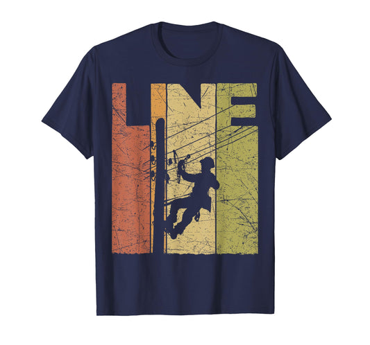 Electric Cable Lineman Vintage Lineman Retro Electrician T-Shirt
