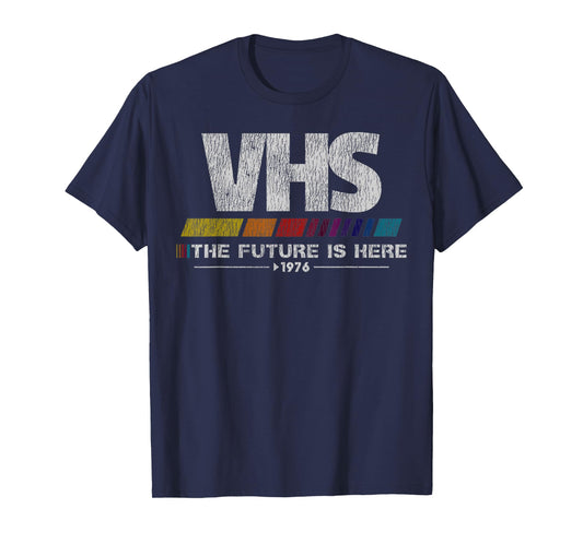Vintage 80s video cassette tape VHS The Future Is Here T-Shirt