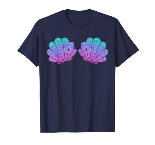 Sea Shell Bra Mermaid Birthday Beach Party Halloween Costume T-Shirt