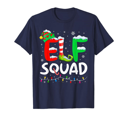 Elf Family Christmas Matching Pajamas Xmas Elf Squad T-Shirt