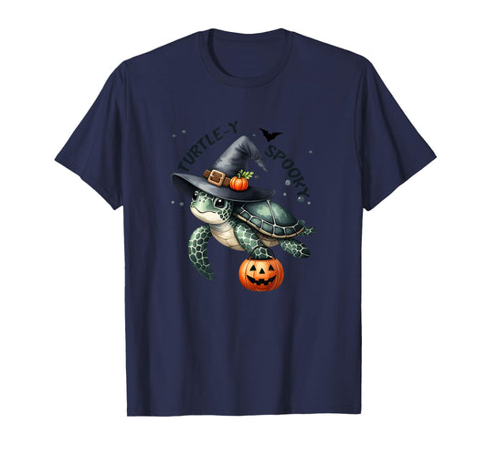 Turtley Spooky Cute Sea Turtle Witches Hat Halloween T-Shirt