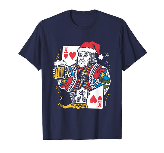 King Of Hearts With Beer - Vintage Card Game Beer Lover T-Shirt