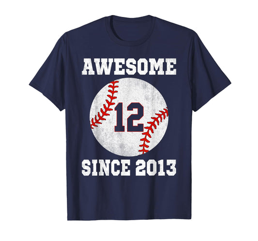 12th Birthday Baseball Player 12 Years Old Vintage Sports T-Shirt