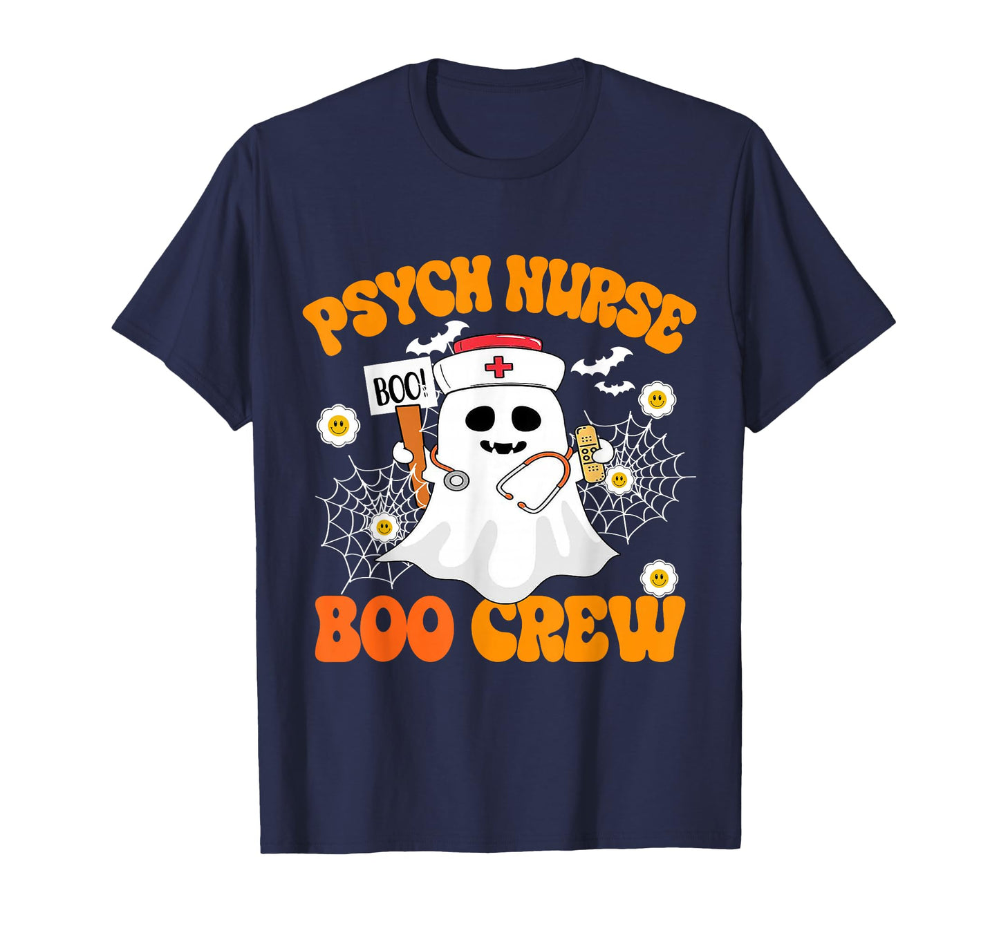 Cute Psych Nurse Boo Crew Funny Shirt Ghost Halloween T-Shirt