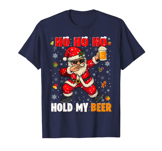 Ho Ho Hold My Drink Cool Dabbing Santa Christmas Xmas Men T-Shirt