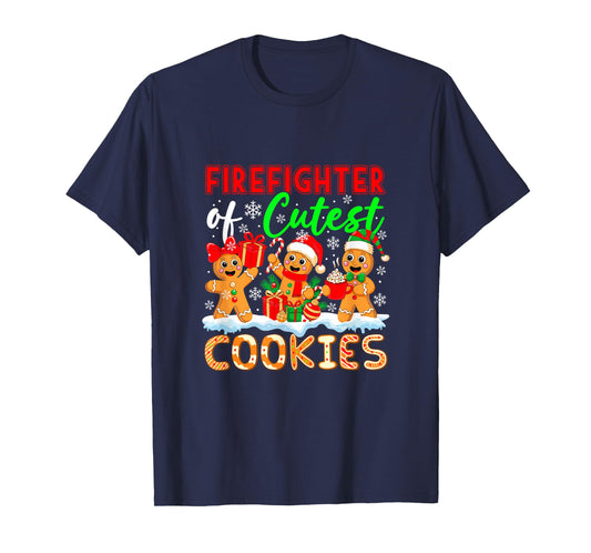 Firefighter of Cutest Cookies Gingerbreads Xmas Job Team T-Shirt