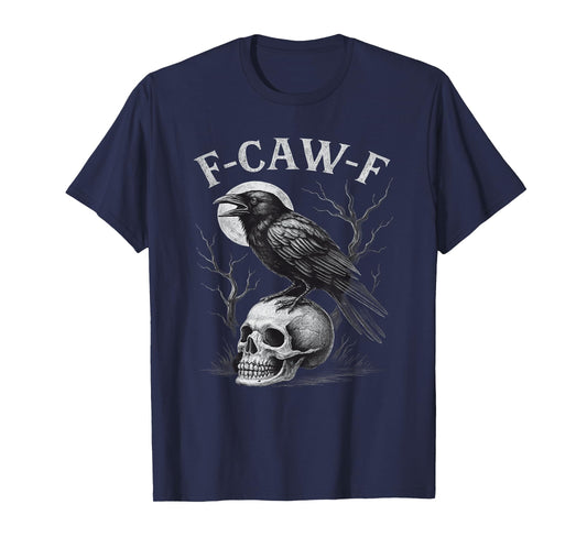 F-Caw-F Black Crow Bird Retro Vintage Gothic Moon F-Caw-F T-Shirt