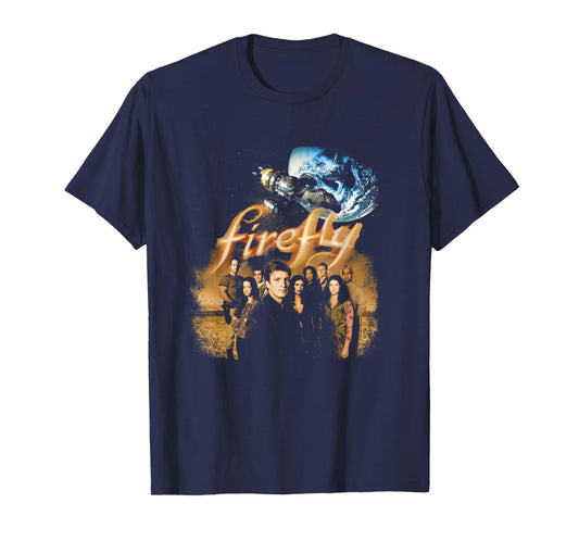 Firefly Iconic Group Shot Retro Vintage Big Chest Poster T-Shirt