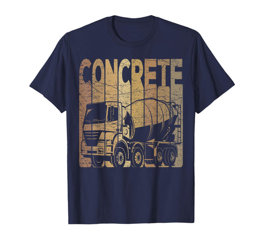 Concrete Vintage Construction Worker Retro Concrete Mixer T-Shirt
