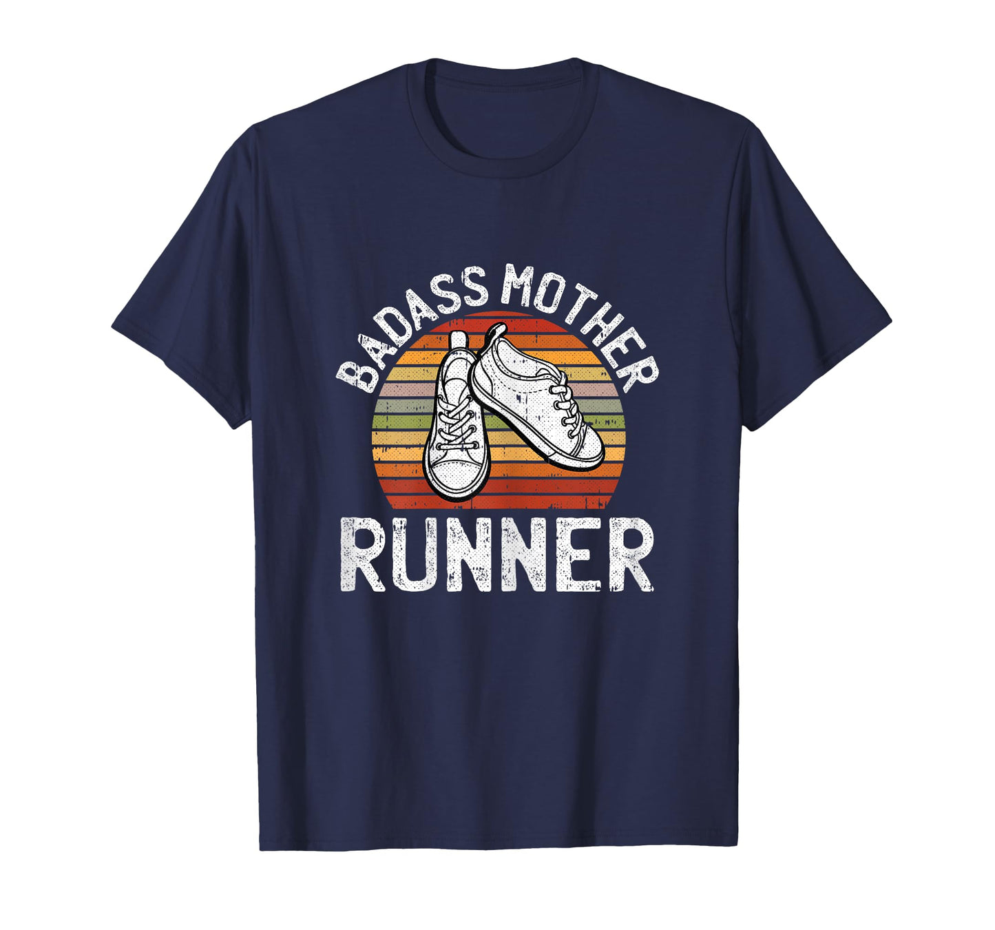 Badass Mother Runner Running Retro Sport Fitness Work-out T-Shirt