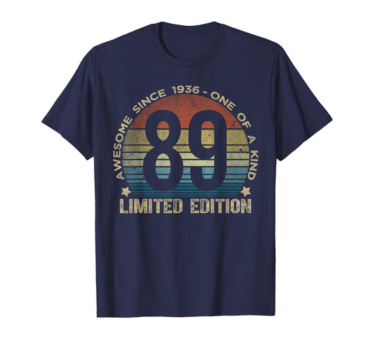 89 Year Old Gifts Vintage 1936 Limited Edition 89th Birthday T-Shirt