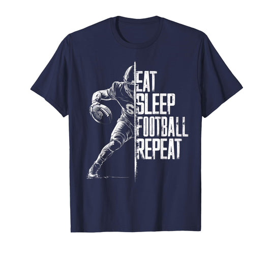 Eat Sleep Football Repeat Football Lovers Youth Kids Boys T-Shirt