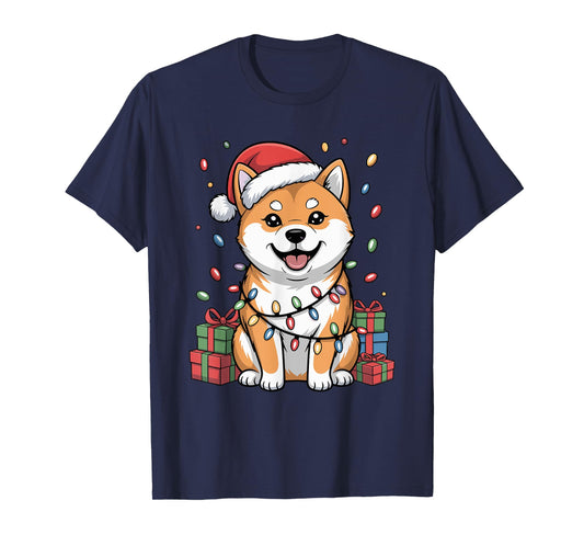 Cute Shiba Inu Christmas Xmas Design Funny Dog Lover Holiday T-Shirt