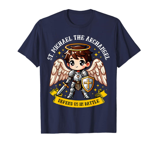 Saint Michael the Archangel Catholic Archangel Pray for kids T-Shirt
