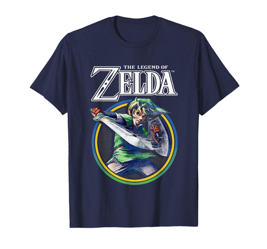 The Legend of Zelda Link Retro Hyrule Hero Circle Portrait T-Shirt