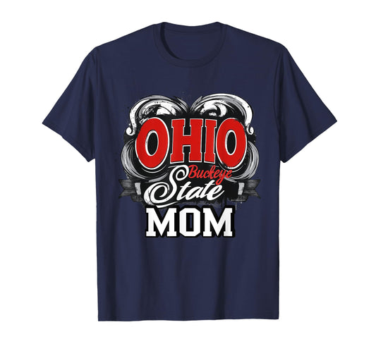 Ohio Mom Buckeye State Swirl Cute Womens Mothers Day Gift T-Shirt