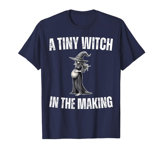 A Tiny Witch in The Making Halloween Pregnancy Announcement T-Shirt