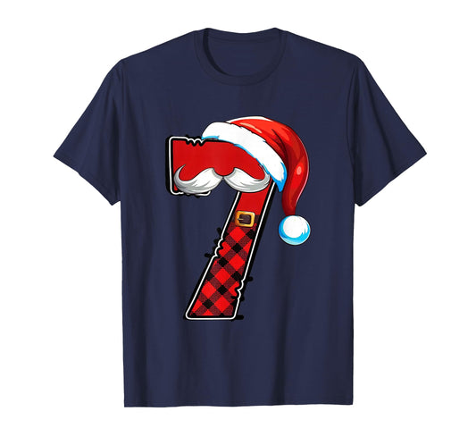 Number 7 Santa Christmas 67 Meme Matching Family Costume T-Shirt