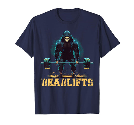 Deadlifts Gym Leg Day Grim Reaper Deadlifting Weights T-Shirt