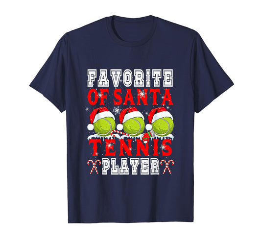 Favorite of Xmas Santa Funny Tennis Player Matching Team T-Shirt