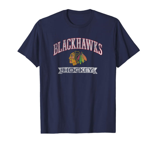 Chicago Blackhawks Vintage Hockey Black Officially Licensed T-Shirt