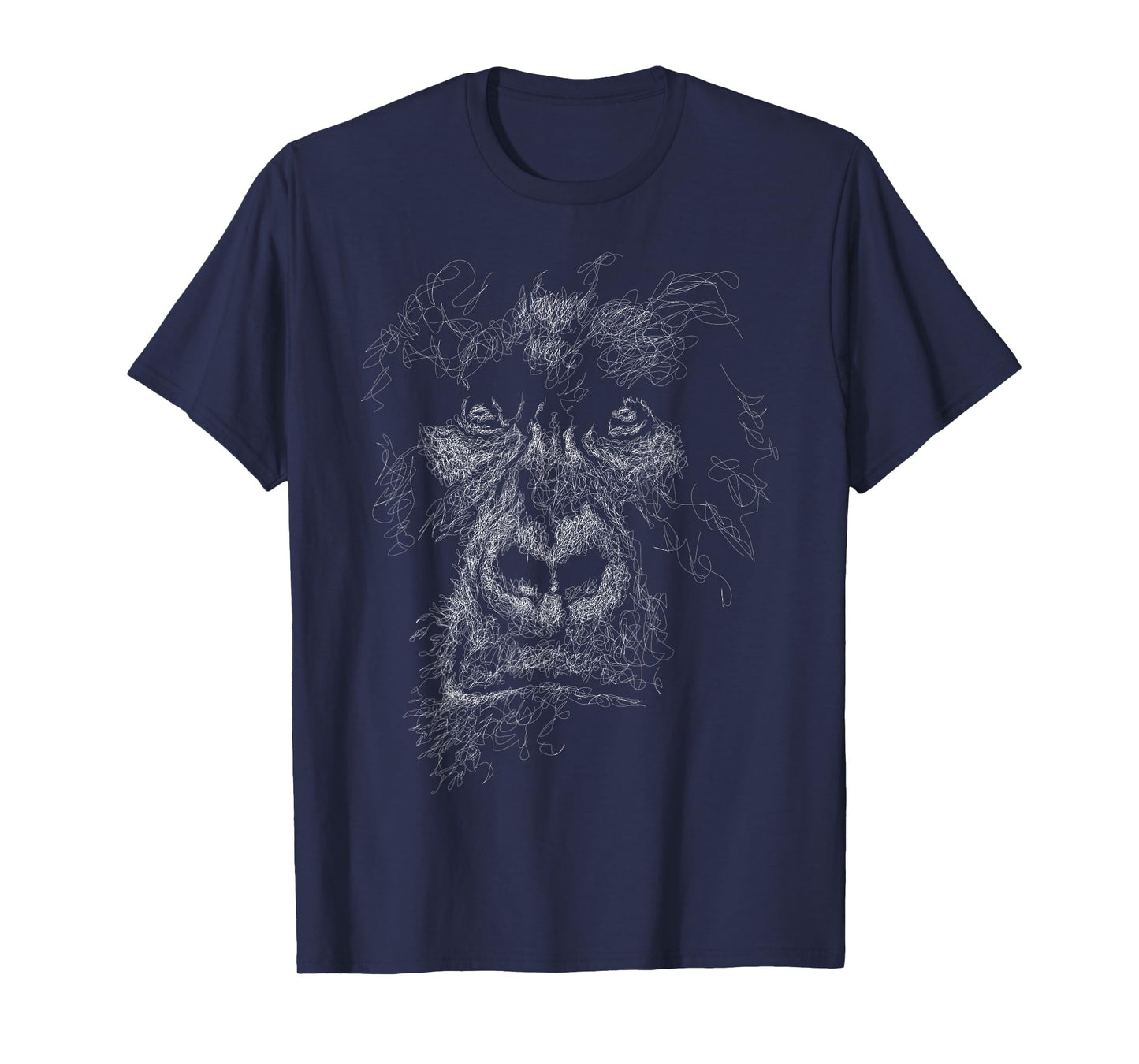 gorilla face scribble art head for lover Silverback animals T-Shirt