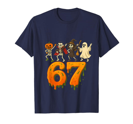 67 Halloween Skeleton Ghost Pumpkin Witch Number T-Shirt