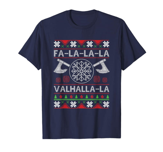 Fa-La-La-La Valhalla-La Viking God Ugly Christmas Design T-Shirt