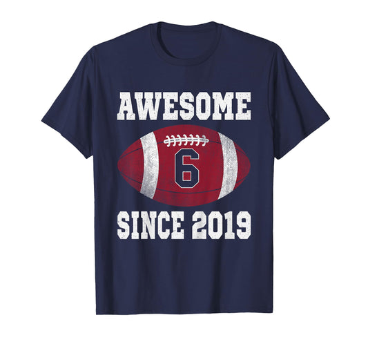 6th Birthday Football Player 6 Years Old Vintage Sports T-Shirt