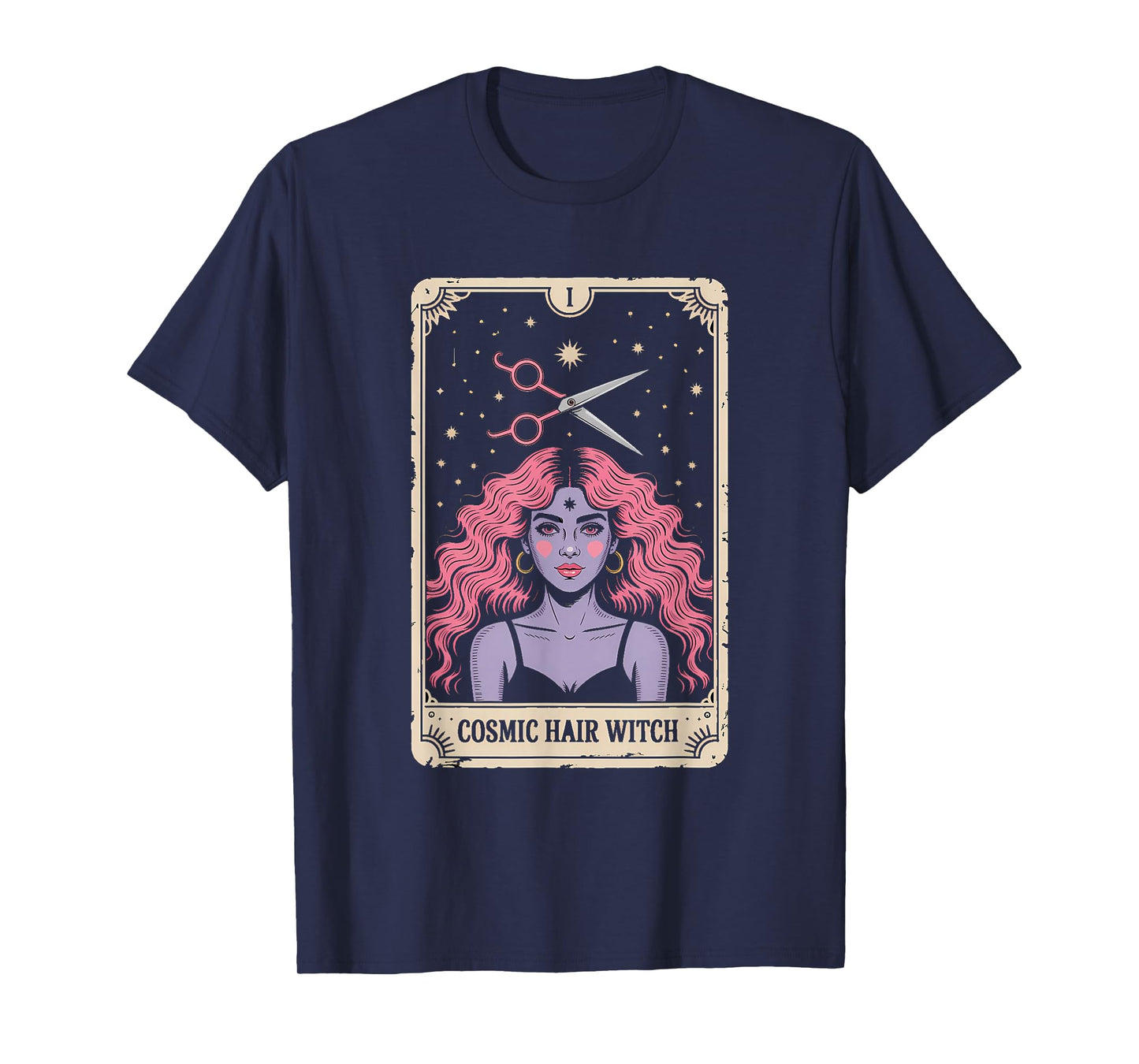 Cosmic Hair Stylist Tarot Card Witch Retro T-Shirt