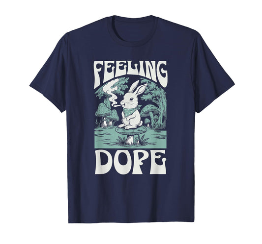 Feeling Dope Bunny 420 Day Vintage Funny Weed Magic Mushroom T-Shirt