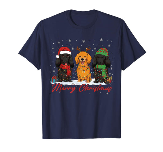 Merry Woofmas Santa Reindeer Elf Dachshund Christmas Men Kid T-Shirt