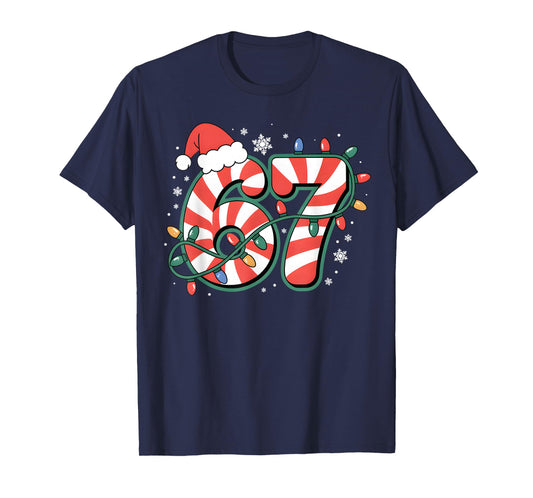 67 Six Seven Novelty Christmas Santa Hat Family Matching T-Shirt